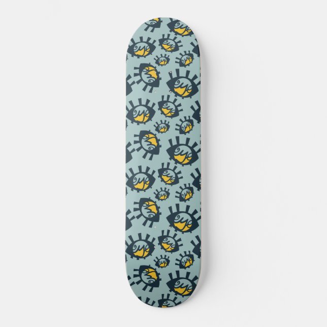 Funny Eyes Pattern Skateboard (Vorderseite)