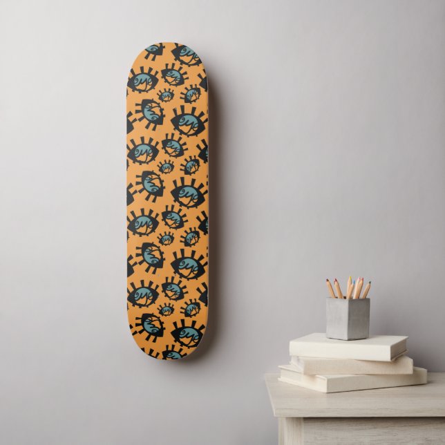Funny Eyes Pattern Skateboard (Wandkunst)