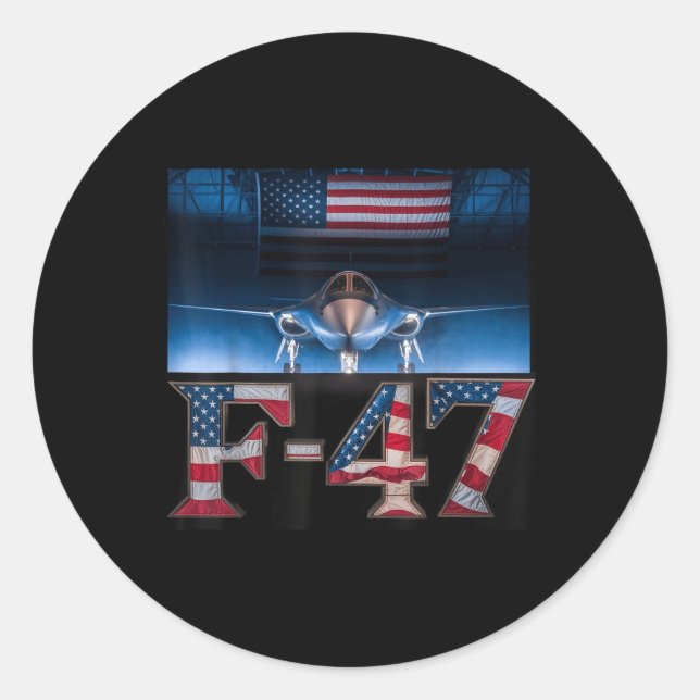 Funny F47 Fighter F-47 Jet Fighter Aircraft Runder Aufkleber (Vorderseite)