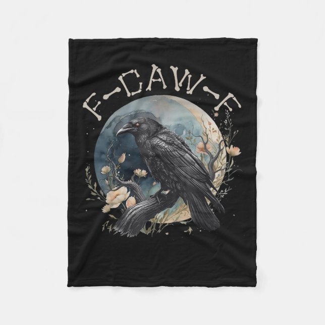 Funny F-caw-f Black Crow Fcawf Black Crow Fleecedecke (Vorderseite)