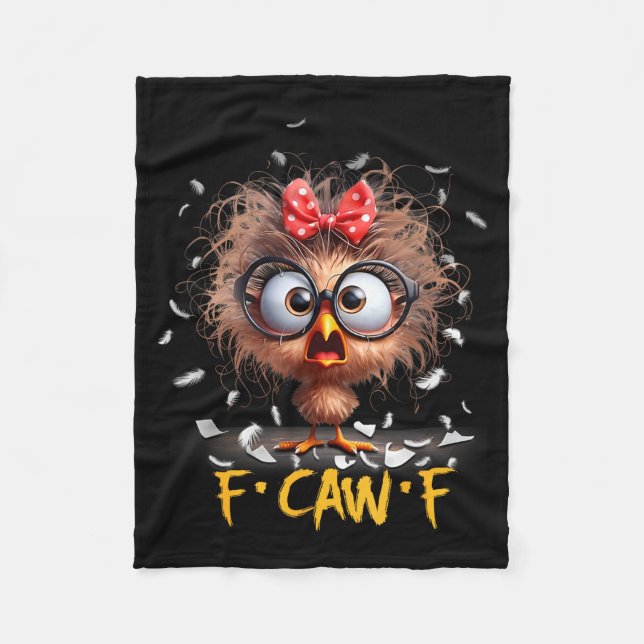 Funny F-caw-f Black Crow Fcawf Humor Quote Bird Sh Fleecedecke (Vorderseite)