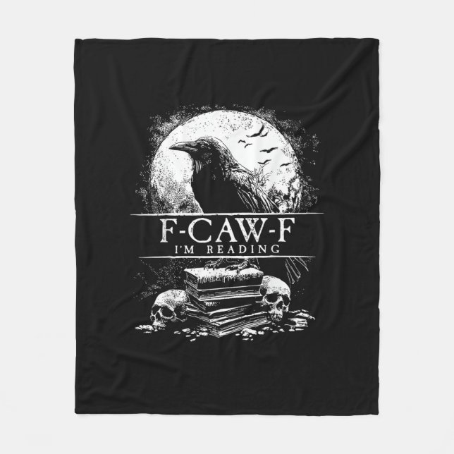 Funny F-Caw-F Books Skulls Gothic Fleecedecke (Vorderseite)