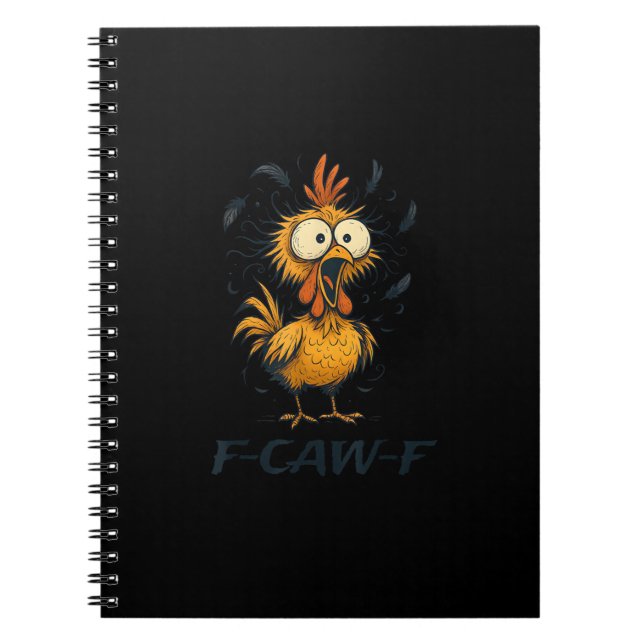 Funny F-Caw-F Chicken Bird F-Caw-F Graphic Minimal Notizblock (Vorderseite)