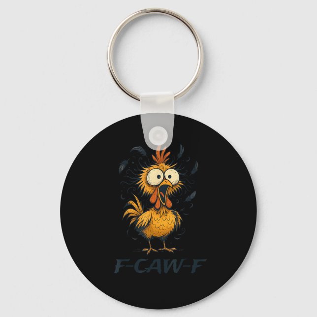 Funny F-Caw-F Chicken Bird F-Caw-F Graphic Minimal Schlüsselanhänger (Vorderseite)