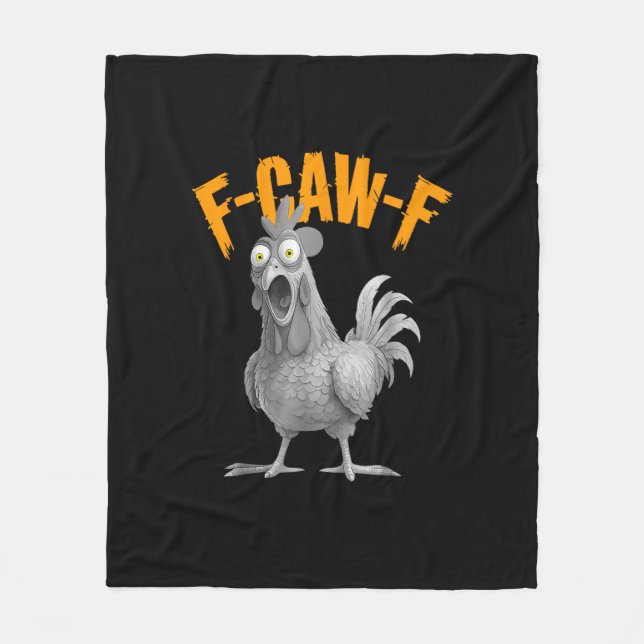 Funny F Caw F Chicken Classic Retro Style Fleecedecke (Vorderseite)