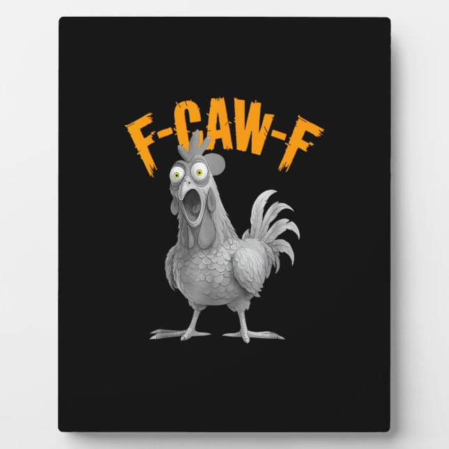 Funny F Caw F Chicken Classic Retro Style Fotoplatte (Vorderseite)