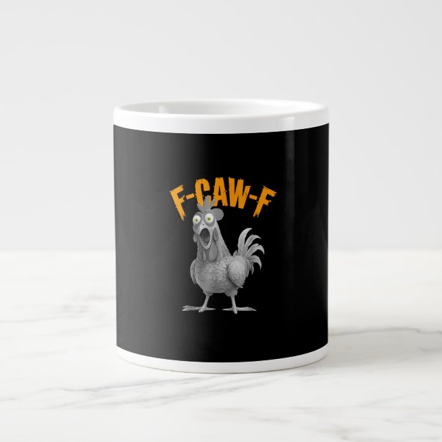 Funny F Caw F Chicken Classic Retro Style Jumbo-Tasse (Vorderseite)