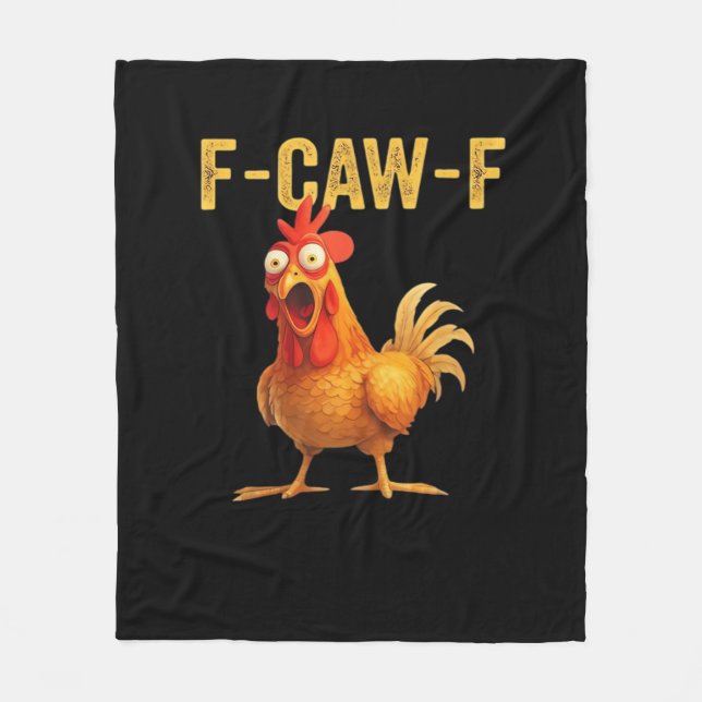 Funny F Caw F Chicken Creative Casual Design Fleecedecke (Vorderseite)