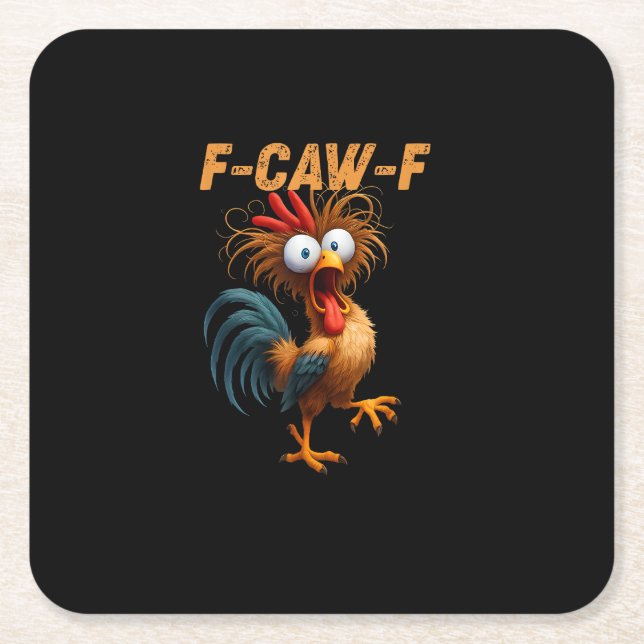 Funny F-Caw-F Chicken F-Caw-F Chicken Aesthetic Ca Rechteckiger Pappuntersetzer (Vorderseite)