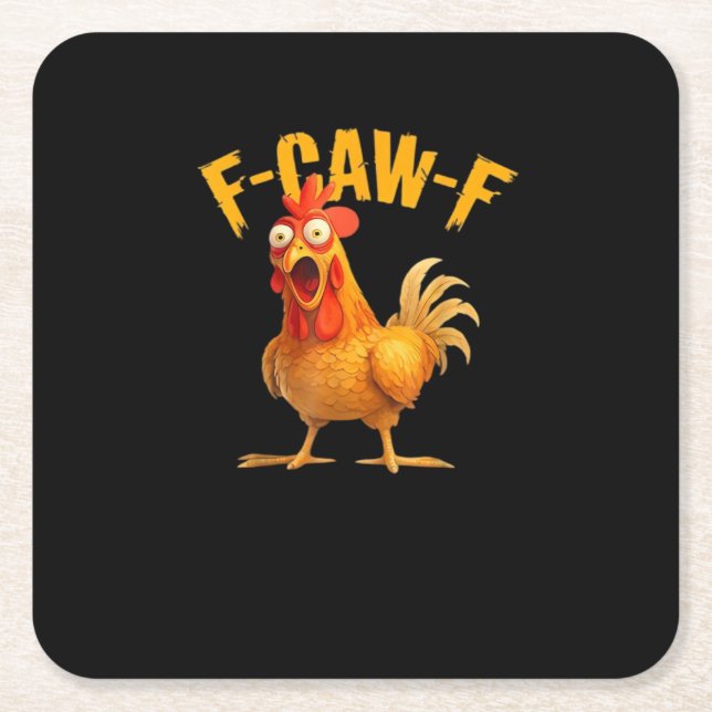 Funny F-Caw-F Chicken F-Caw-F Chicken Classic Cool Rechteckiger Pappuntersetzer (Vorderseite)
