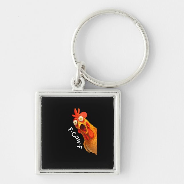 Funny F-Caw-F Chicken F-Caw-F Chicken Creative Cas Schlüsselanhänger (Vorne)