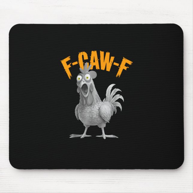 Funny F-Caw-F Chicken F-Caw-F Chicken Retro Classi Mousepad (Vorne)