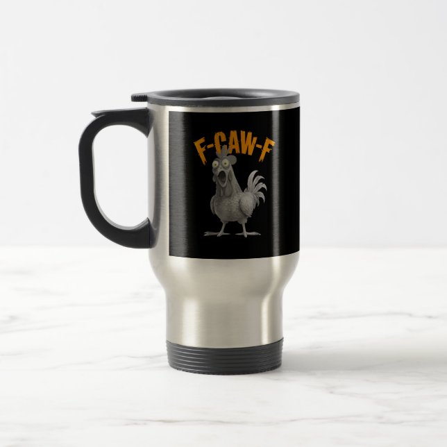 Funny F-Caw-F Chicken F-Caw-F Chicken Retro Classi Reisebecher (Links)