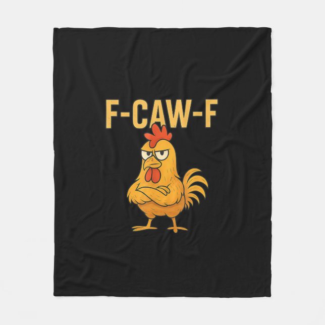 Funny F-Caw-F Chicken F-Caw-F Chicken Rooster Meme Fleecedecke (Vorderseite)