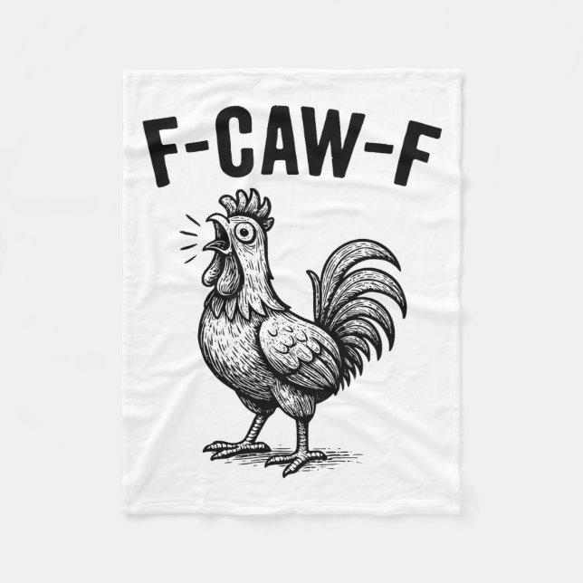 Funny F-caw-f Chicken Graphic Sarcastic Bird  Fleecedecke (Vorderseite)