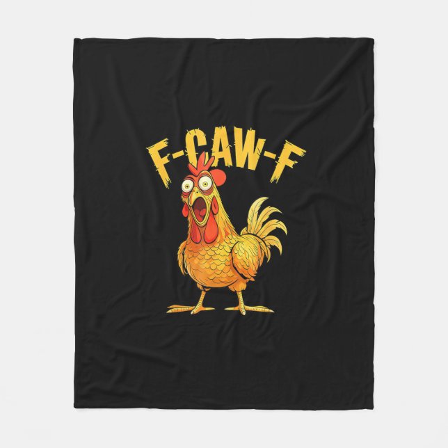 Funny F-Caw-F Chicken – Hilarious Crow Graphic Hum Fleecedecke (Vorderseite)