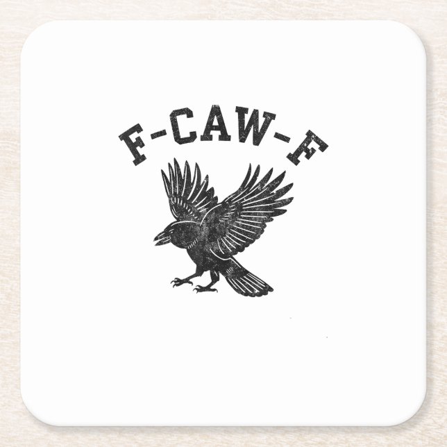 Funny F-Caw-F Crow Aesthetic Style Rechteckiger Pappuntersetzer (Vorderseite)