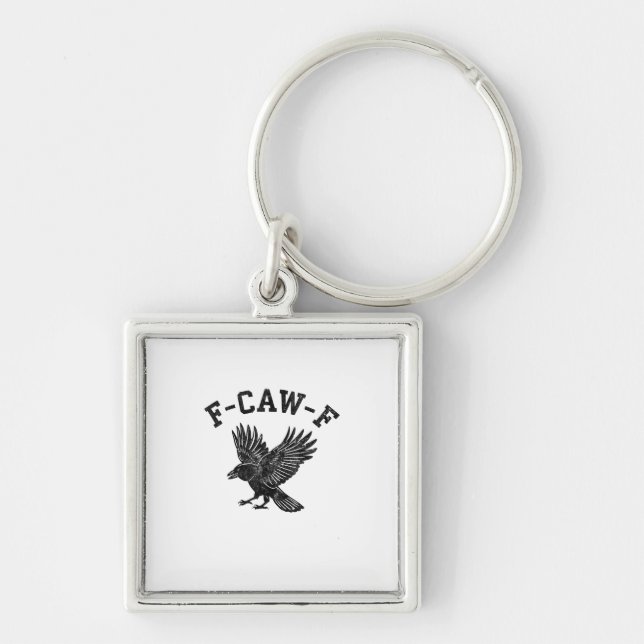 Funny F-Caw-F Crow Aesthetic Style Schlüsselanhänger (Vorne)