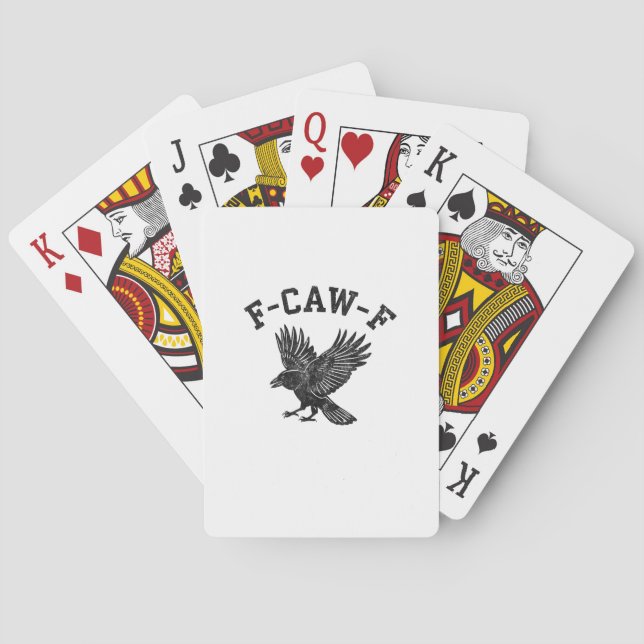 Funny F-Caw-F Crow Aesthetic Style Spielkarten (Rückseite)