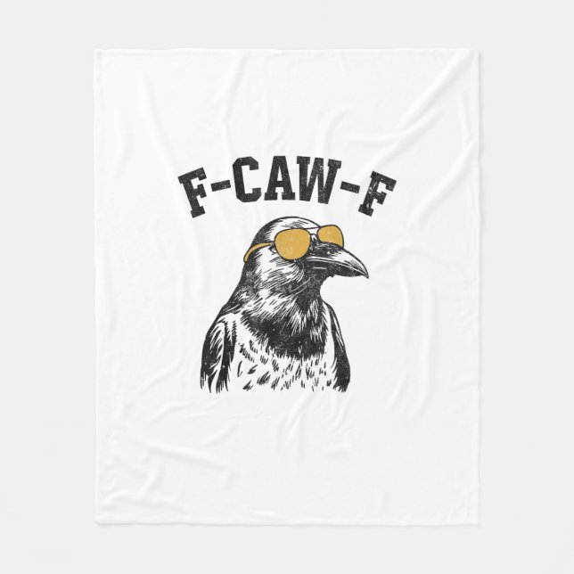 Funny F-Caw-F Crow Fleecedecke (Vorderseite)