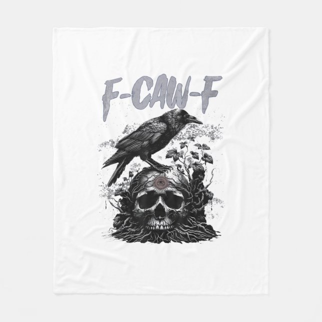 Funny F-Caw-F Crow Funny Halloween Retro Classic Fleecedecke (Vorderseite)