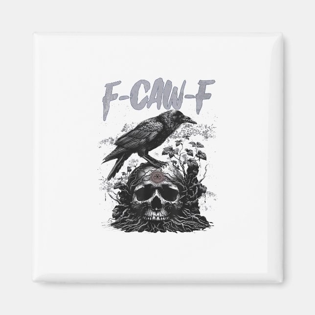 Funny F-Caw-F Crow Funny Halloween Retro Classic Magnet (Vorne)