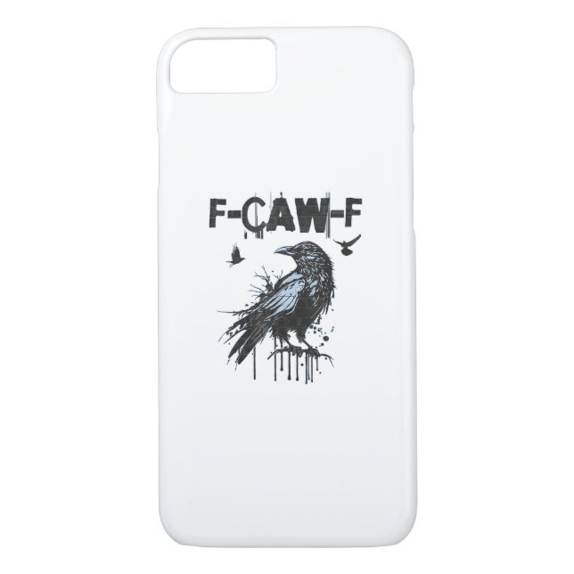 Funny F-Caw-F Crow Grunge Humor Graphic Case-Mate iPhone Hülle (Rückseite)