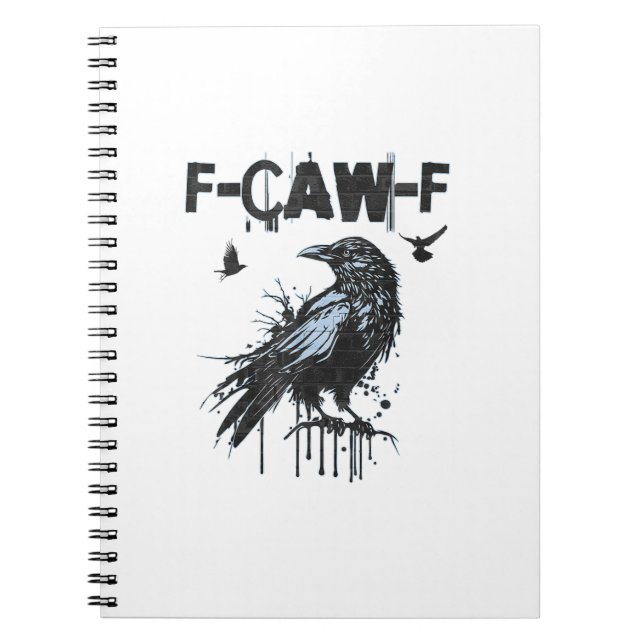 Funny F-Caw-F Crow Grunge Humor Graphic Notizblock (Vorderseite)
