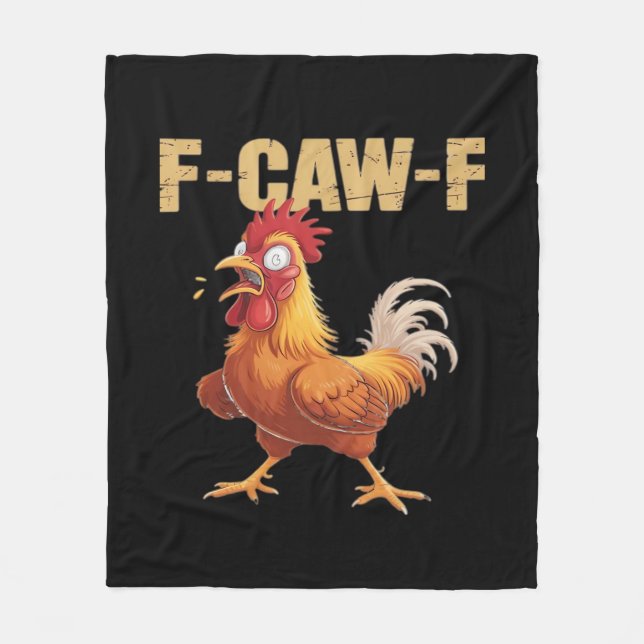 Funny F-Caw-F Crow Humor Gothic Fleecedecke (Vorderseite)