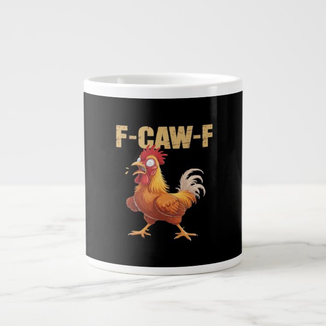 Funny F-Caw-F Crow Humor Gothic Jumbo-Tasse (Vorderseite)