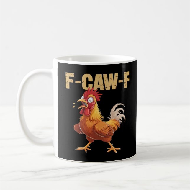 Funny F-Caw-F Crow Humor Gothic Kaffeetasse (Links)