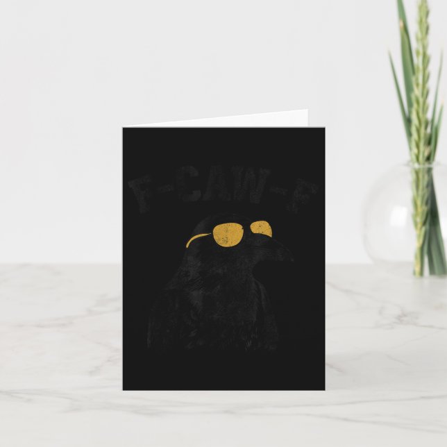 Funny F-caw-f Crow Karte (Vorderseite)