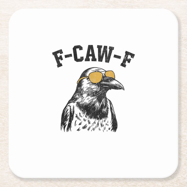 Funny F-Caw-F Crow Rechteckiger Pappuntersetzer (Vorderseite)