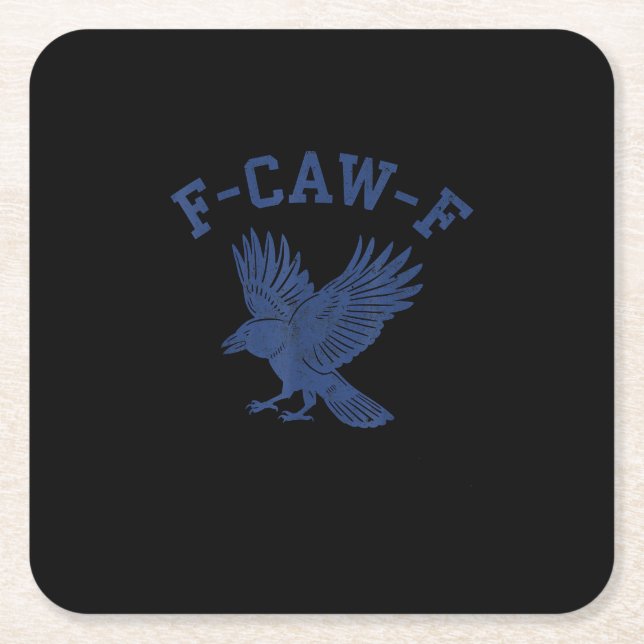 Funny F-Caw-F Crow Rechteckiger Pappuntersetzer (Vorderseite)