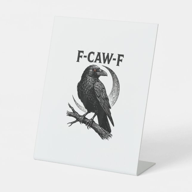Funny F-Caw-F Crow Retro Graphic Sockelschild (Vorderseite)