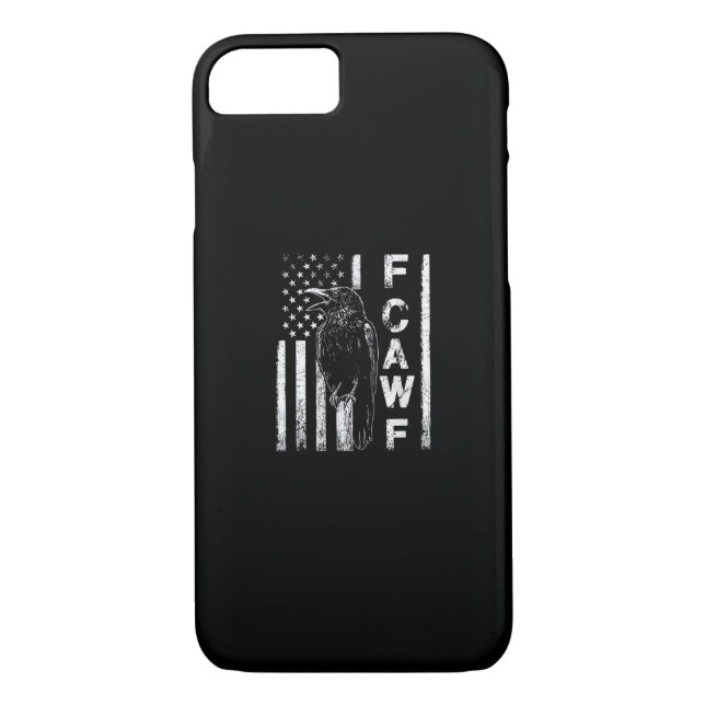 Funny F Caw F Crow With USA Flag Case-Mate iPhone Hülle (Rückseite)