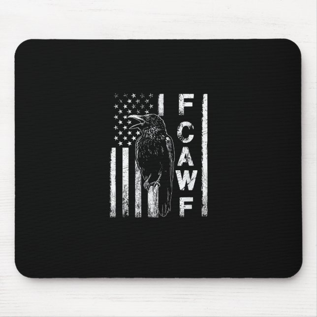 Funny F Caw F Crow With USA Flag Mousepad (Vorne)