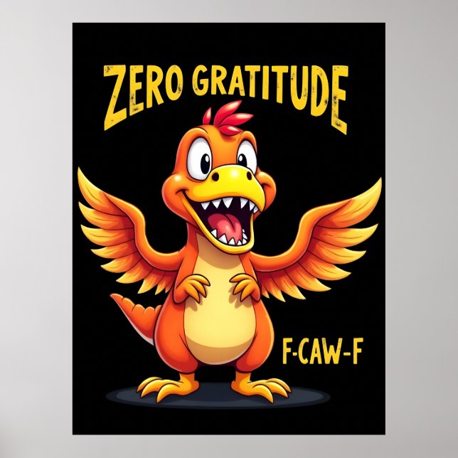 Funny F-Caw-F Dinosaur FCAWF Dinosaur Erntedank Poster (Vorne)