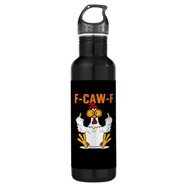 Funny F-Caw-F Fingers Chicken Edelstahlflasche (Vorderseite)