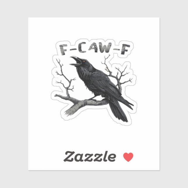 Funny F-Caw-F Gothic Crow Humor Essential Aufkleber (Blatt)