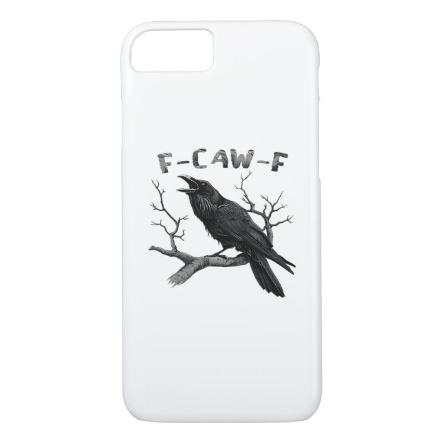 Funny F-Caw-F Gothic Crow Humor Essential Case-Mate iPhone Hülle (Rückseite)