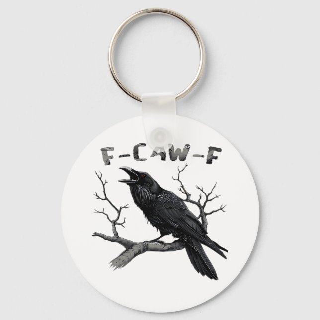 Funny F-Caw-F Gothic Crow Humor Essential Schlüsselanhänger (Vorderseite)