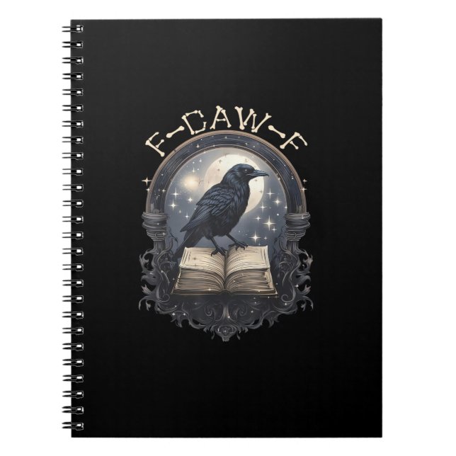 Funny F-Caw-F Raven Bird Saying Graphic Retro Clas Notizblock (Vorderseite)