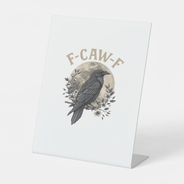 Funny F Caw F Raven Bird Saying Graphic Style Sockelschild (Vorderseite)