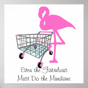 Funny Fabulous Flamingo Zitat Poster