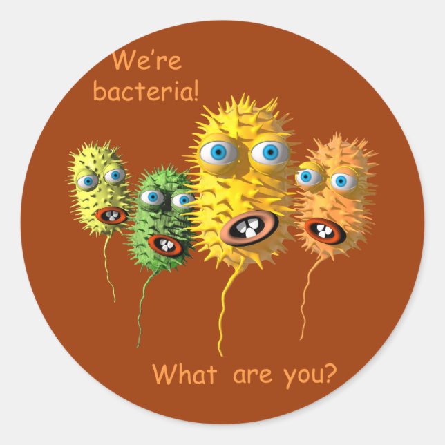 Funny Face Bacteria Aufkleber (Vorderseite)