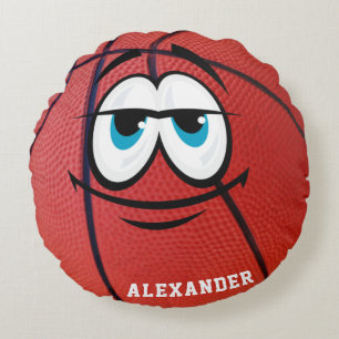Funny Face Basketball Erstellen Sie Ihren eigenen  Rundes Kissen