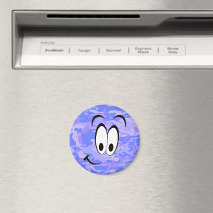 Funny Face Camouflage Pastel Blaues Abstraktes Mus Magnet
