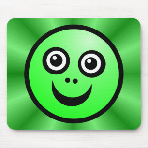 Funny Face (color me) - Green - v2 Mousepad