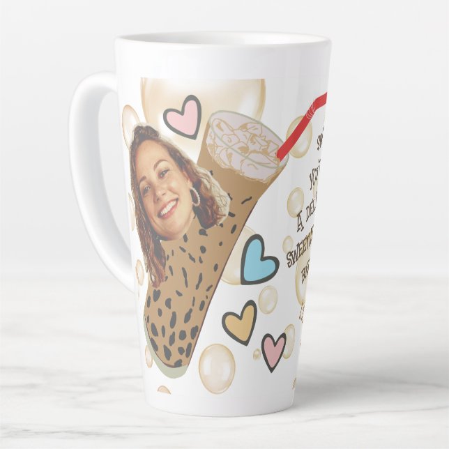 Funny Face | Du bist mein Boba-Foto Milchtasse (Linke Ecke)